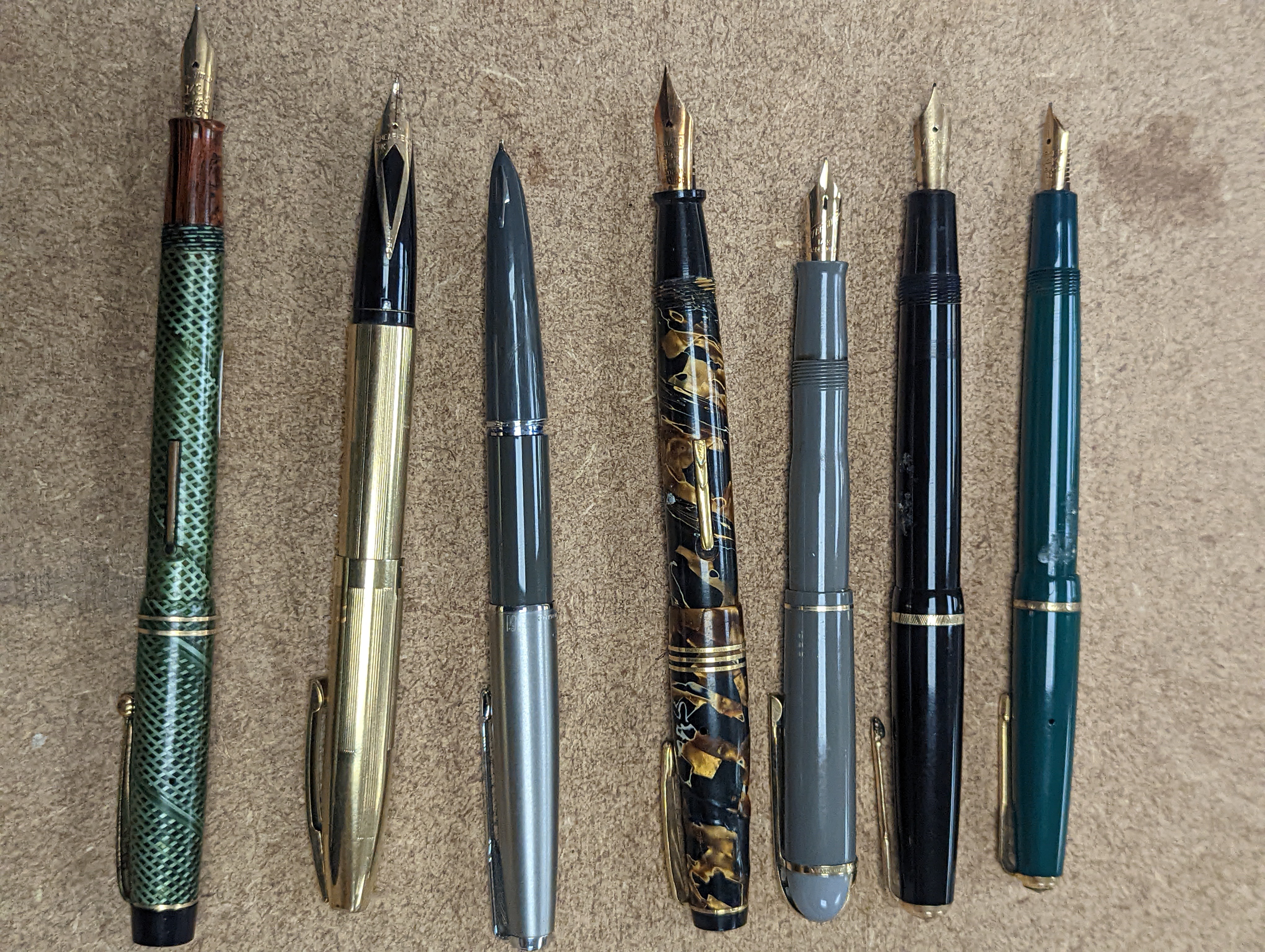 A quantity of fountain pens, 19 in total.